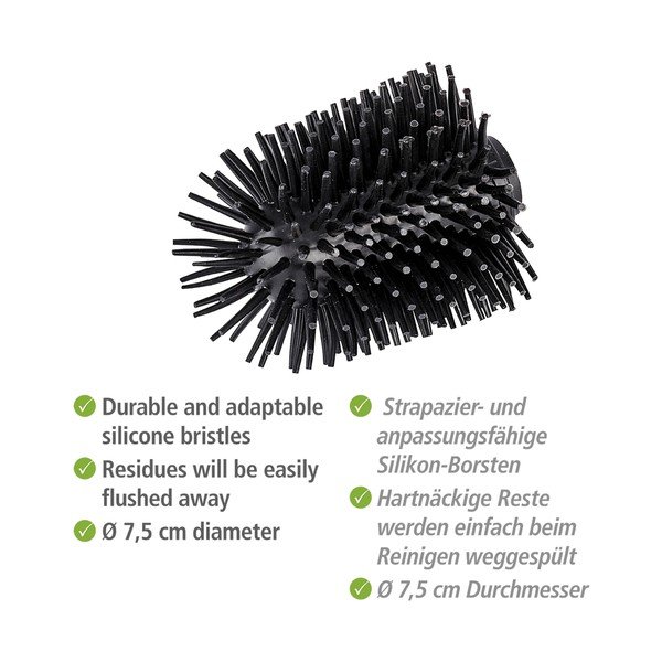 Nadomestna silikonska glava za WC ščetko Wenko, ø 7,5 cm-image-3