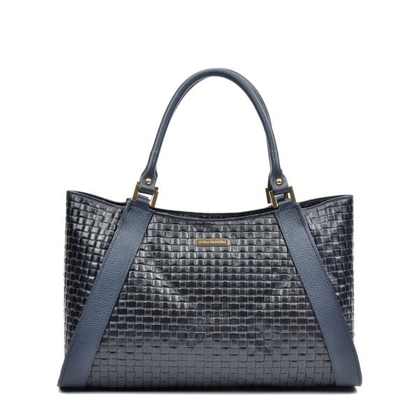 Modro-črna usnjena torbica Luisa Vannini Maya
