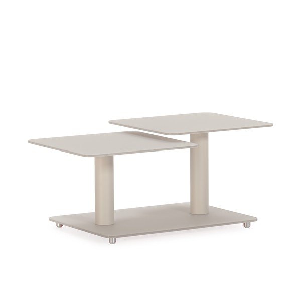 Kremno bela steklena klubska mizica 54x115 cm Elvi – Marckeric