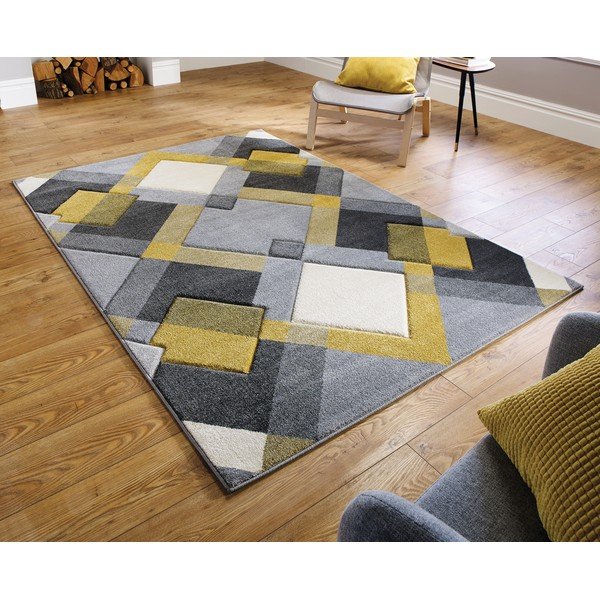 Siva in rumena preproga Flair Rugs Nimbus Ochre, 80 x 150 cm-image-1
