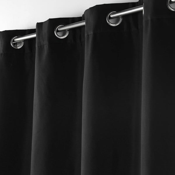 Črna izolacijska zavesa iz mikrovlaken 135x260 cm Micropolar – douceur d'intérieur-image-1