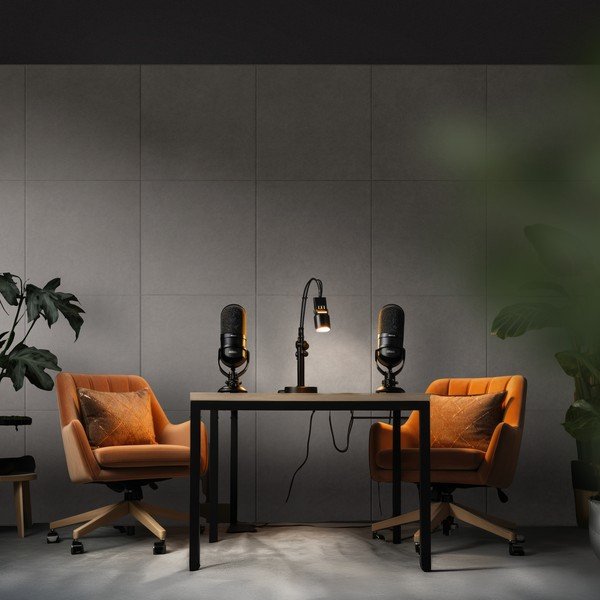 Tekstilni akustični paneli v kompletu 2 ks 60x60 cm Concrete II – Styler-image-2