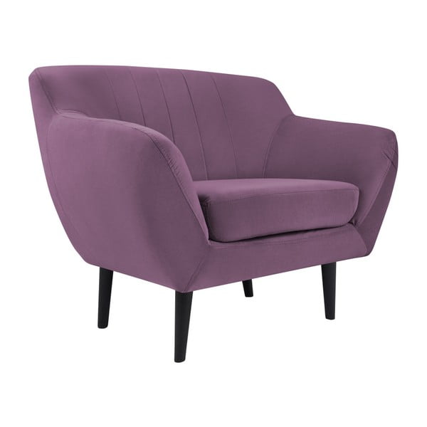 Vijolični fotelj Mazzini Sofas Toscane, črne noge-image-1