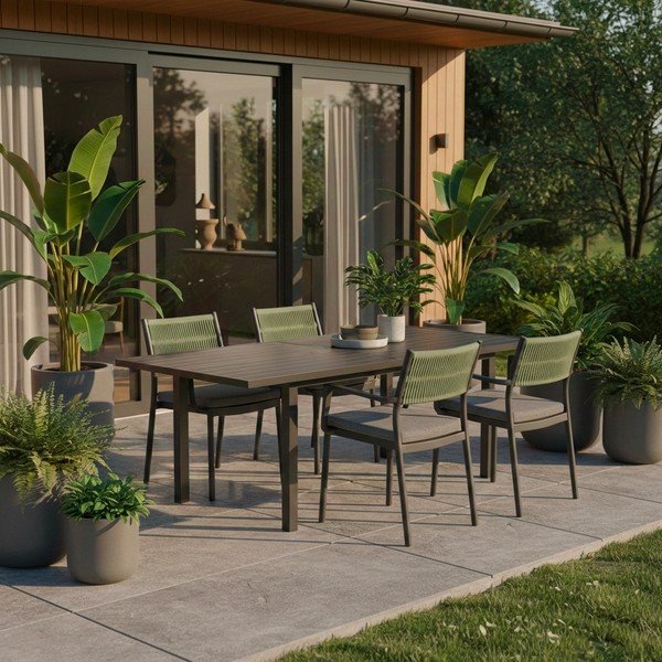 Sivi plastični vrtni stoli v kompletu 4 ks Alvin   – Bizzotto-image-1