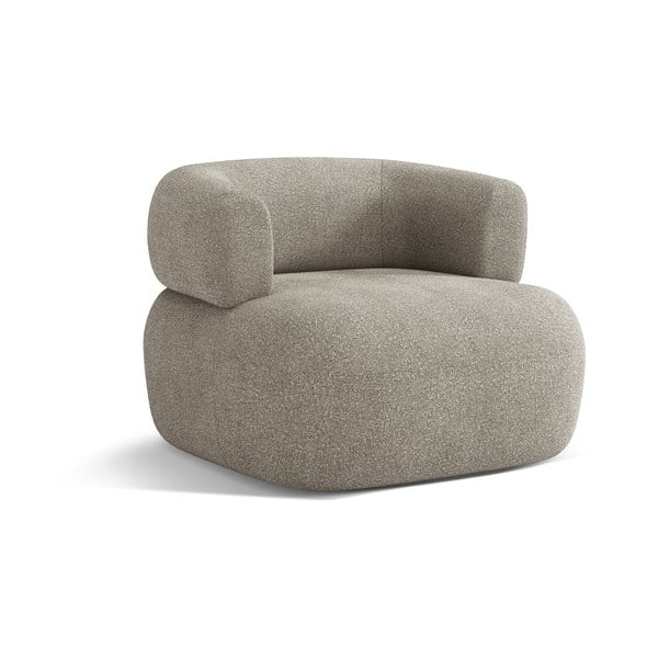 Svetlo siv fotelj iz tkanine bouclé Jenny – Micadoni Home