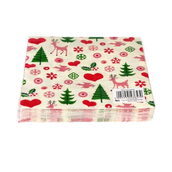 Prtički v kompletu 20 ks 25x25 cm 50s Christmas – Rex London-image-3