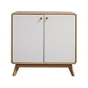 Bela nizka komoda v hrastovem dekorju 75x75 cm Cassie - Støraa 