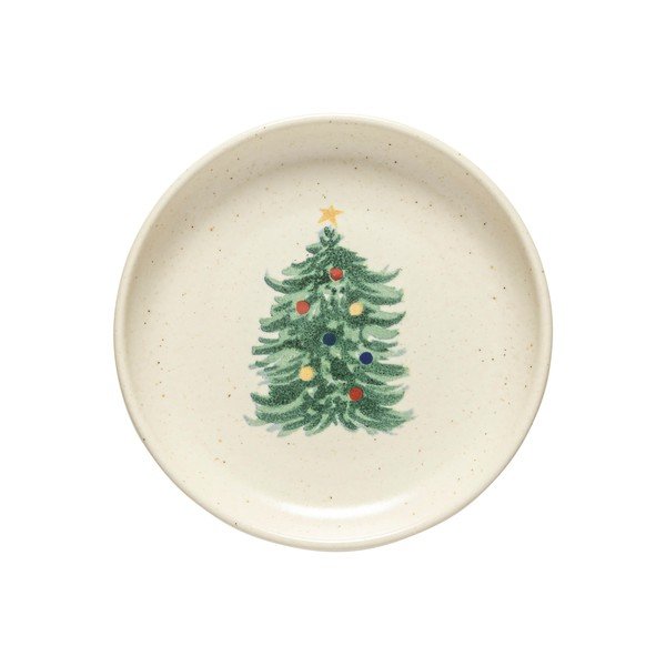 Kremno beli desertni krožniki v kompletu 4 ks z božičnim motivom iz kamenine ø 16 cm Pacifica Christmas Tree – Casafina-image-4