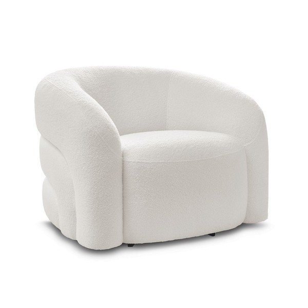 Bel vrtljiv fotelj iz tkanine bouclé Elina – Bobochic Paris-image-2