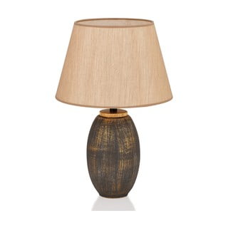 Siva/bež namizna svetilka s tekstilnim senčilom (višina 46 cm) – Opviq lights