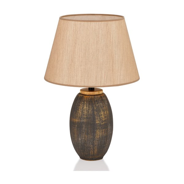 Siva/bež namizna svetilka s tekstilnim senčilom (višina 46 cm) Yakamoz – Opviq lights