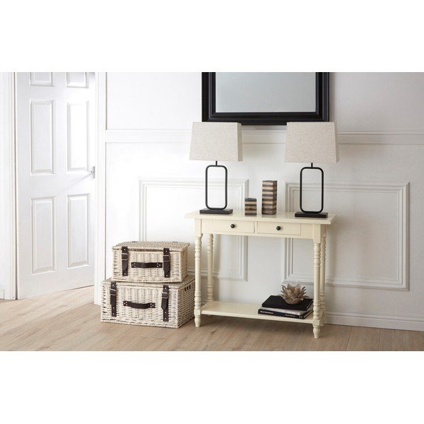 Slonokoščena stranska mizica iz masivnega bora 35x96 cm Heritage – Premier Housewares-image-2