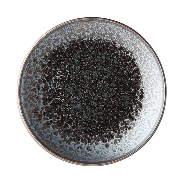 Črno-siv keramičen krožnik MIJ Pearl, ø 25 cm