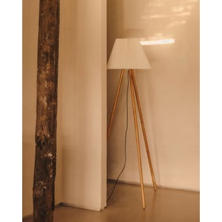 Stoječa svetilka v naravni barvi s tekstilnim senčnikom (višina 149 cm) Benicarlo – Kave Home