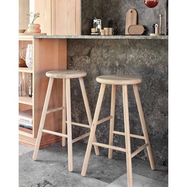 Barsko stol iz masivnega hrasta v svetli naravni barvi (višina sedeža 65 cm) Moto – OYOY Living Design-image-1