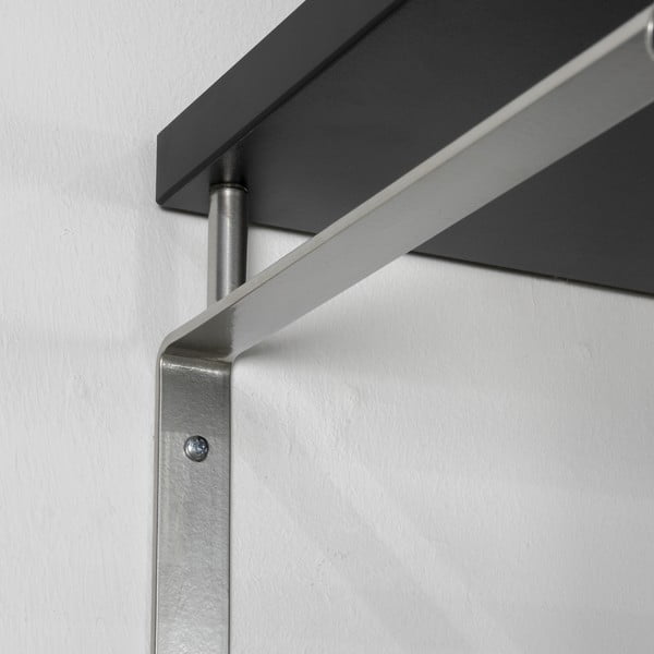 Črn/v srebrni barvi kovinski stenski obešalnik s polico 70 cm Rex – Spinder Design-image-3
