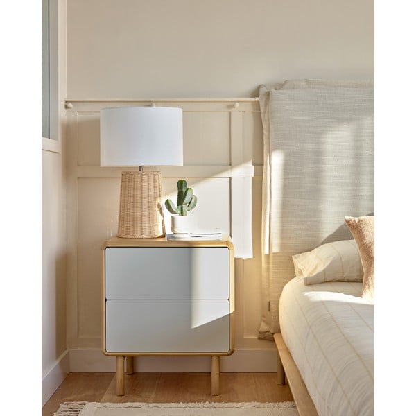 Siva/naravna nočna omarica Anielle – Kave Home-image-1