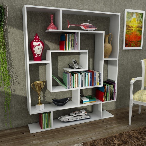 Bela knjižna omara Sarmasik-image-1