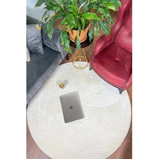 Bela pralna okrogla preproga ø 100 cm Pelush White – Mila Home