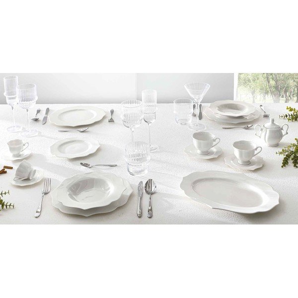 Jedilni servis 18 ks iz porcelana new bone china za 6 oseb Queen – Brandani-image-1