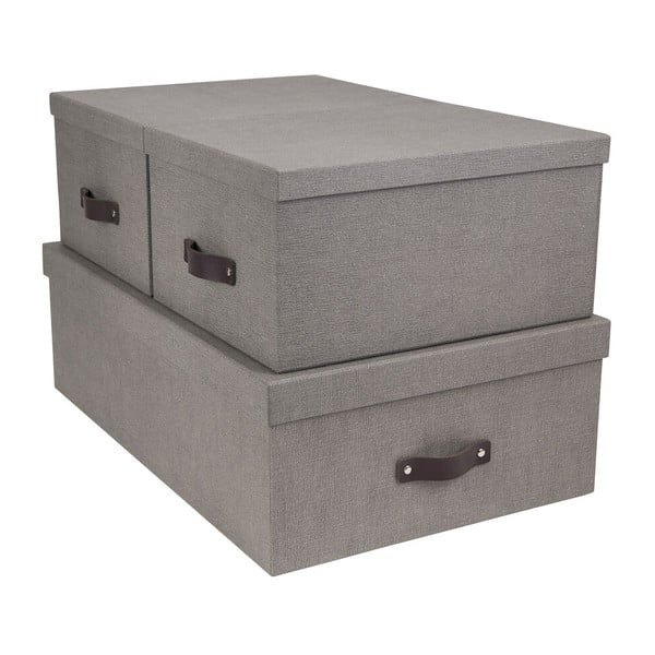 Škatle za shranjevanje s pokrovom v kompletu 3 ks Inge – Bigso Box of Sweden