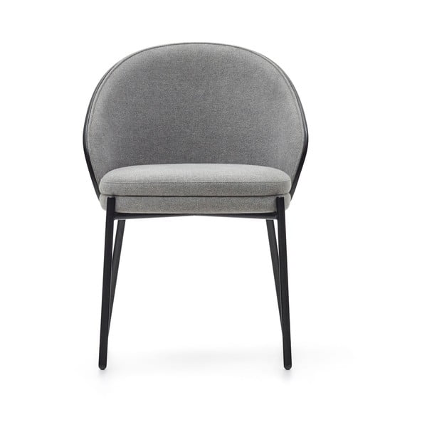 Črn/siv oblazinjen jedilni stol Eamy – Kave Home-image-2