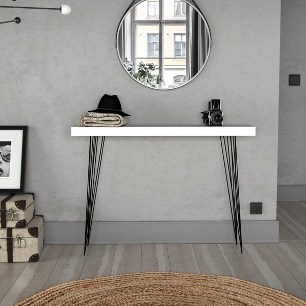 Bela lesena miza Versa Dallas, 110 x 25 cm-image-2