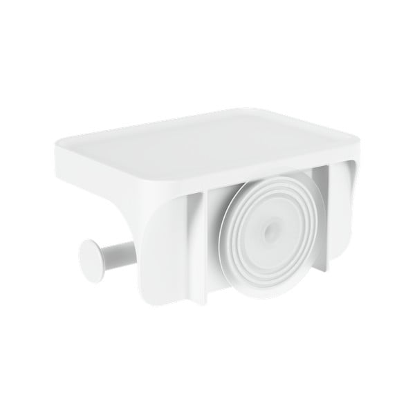 Belo držalo za toaletni papir iz reciklirane plastike z namestitvijo brez vrtanja Flex Adhesive – Umbra-image-2