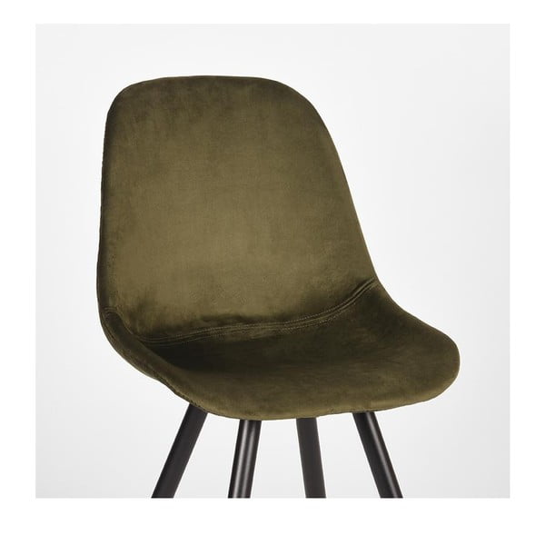 Kaki zeleni žametni jedilni stoli v kompletu 2 ks Capri  – LABEL51-image-4