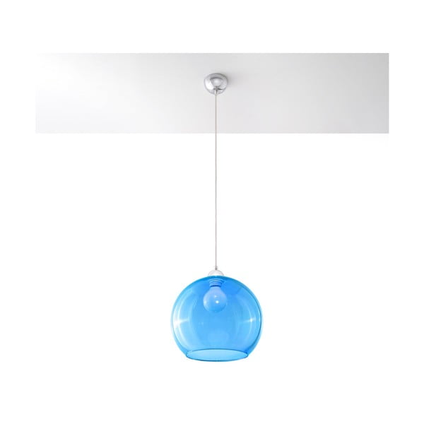 Modra viseča svetilka s steklenim senčnikom ø 30 cm Bilbao – Nice Lamps