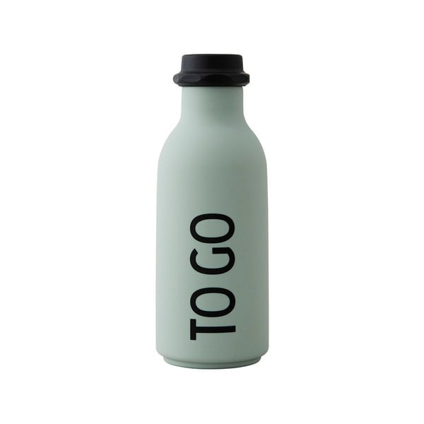 Svetlo zelena steklenička za vodo Design Letters To Go, 500 ml
