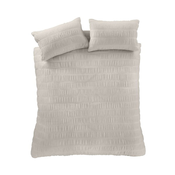 Bež posteljnina za zakonsko posteljo 200x200 cm Seersucker - Catherine Lansfield