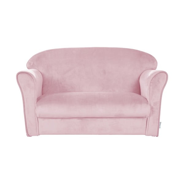 Svetlo rožnata žametna otroška sedežna garnitura 78 cm Lil Sofa – Roba