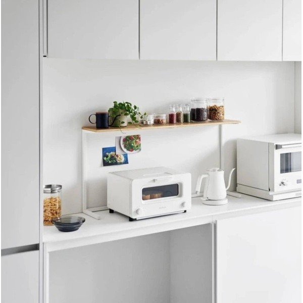 Bela/naravna lesena dodatna kuhinjska polica 28,5x8,5 cm Tower – YAMAZAKI-image-1