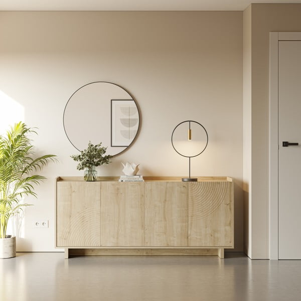 Komoda v hrastovem dekorju v naravni barvi 180x80x40 cm Daira – Marckeric-image-1