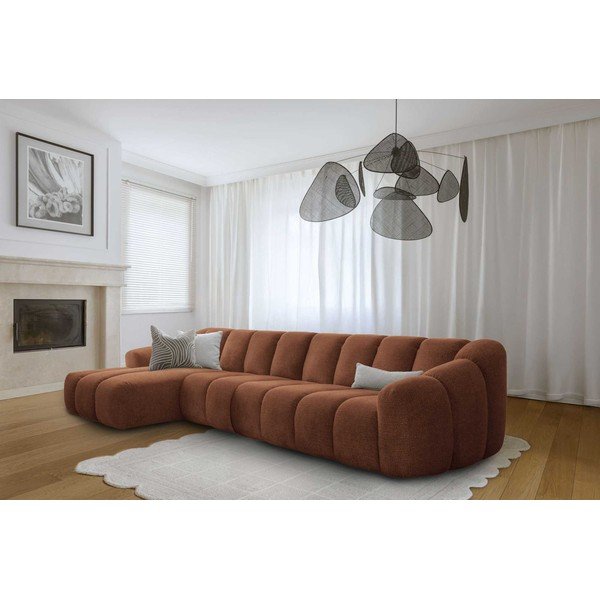 Kotna sedežna garnitura v barvi terakote (levi kot/z ležalnikom) Shell – Miuform-image-2