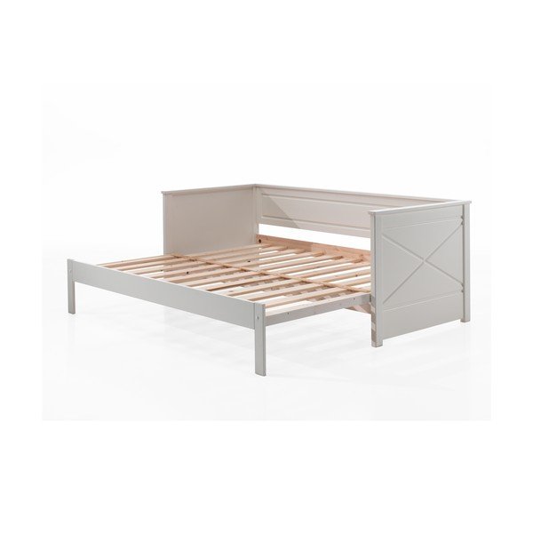 Bela otroška postelja z dodatnim ležiščem 180x200/90x200 cm PINO – Vipack-image-3