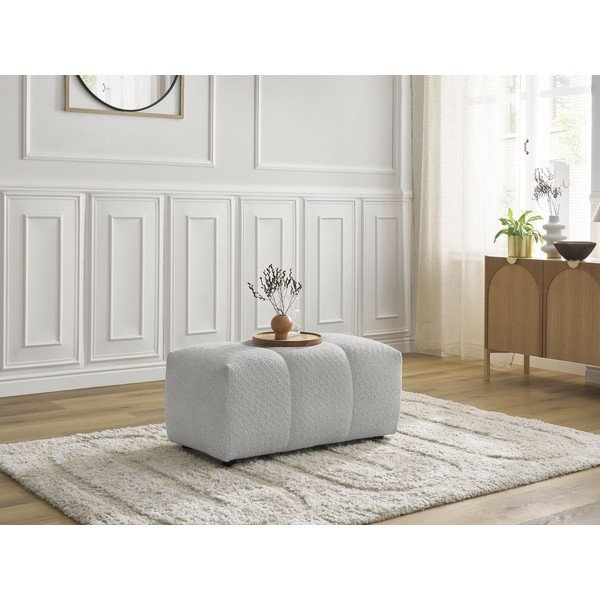 Svetlo siv tabure iz tkanine bouclé Roxelane – Bobochic Paris-image-4