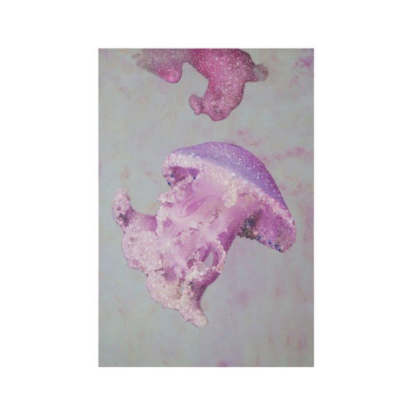 Ročno poslikana slika v okvirju iz borovega lesa Mauro Ferretti Medusa Purple, 80 x 120 cm