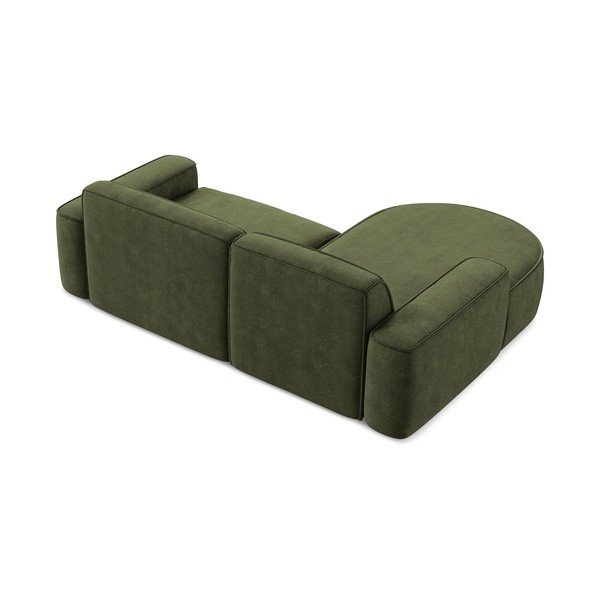 Zelena kotna sedežna garnitura iz šenilje (levi kot/z ležalnikom) Omao – Makamii-image-3