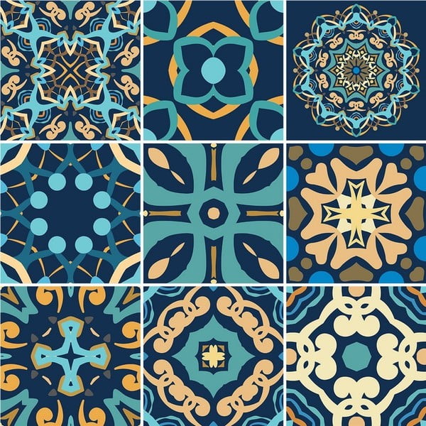 Komplet 9 dekorativnih stenskih nalepk Ambiance Dizier, 15 x 15 cm-image-1