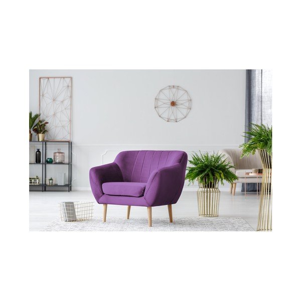Vijoličen fotelj Mazzini Sofas Benito-image-3