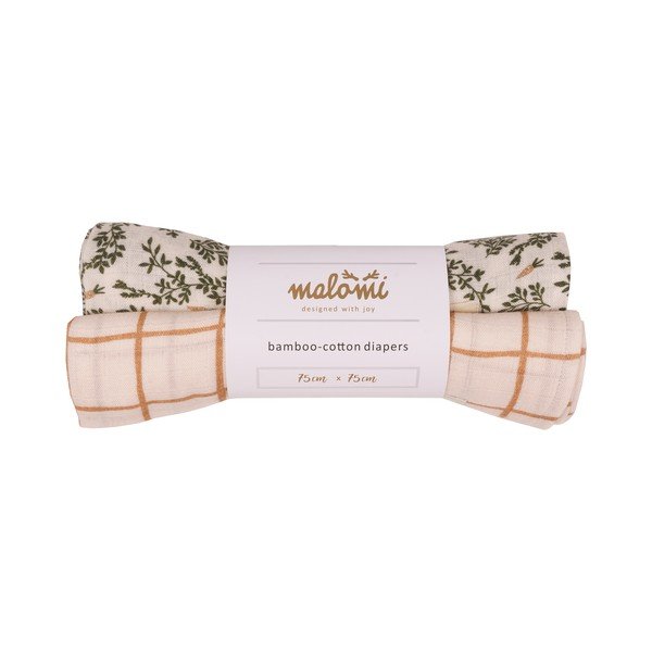 Bambusove plenice v kompletu 2 ks Green Floral – Malomi Kids-image-2
