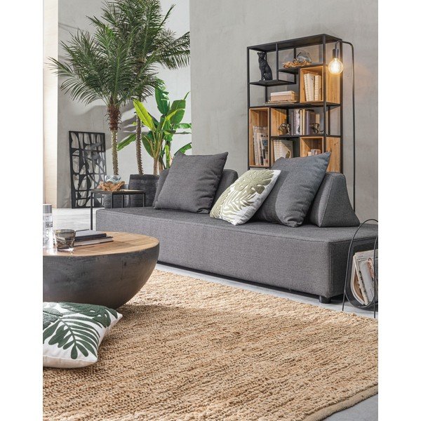 Siva/v naravni barvi kovinska okrogla klubska mizica ø 90 cm Lancaster – Bizzotto-image-3