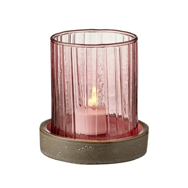 Roza sveča LED Bitz Hurricane, višina 11 cm