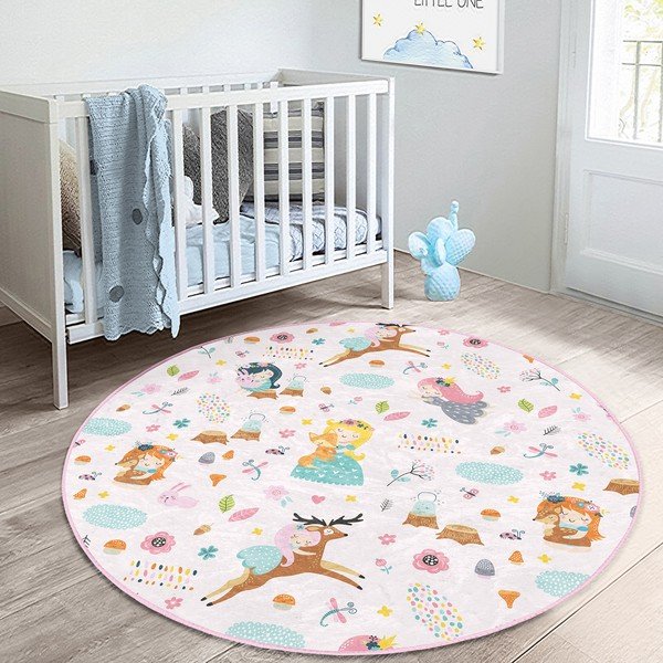 Svetlo rožnata otroška preproga ø 100 cm Comfort – Mila Home-image-2