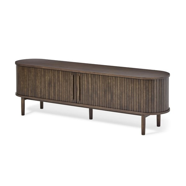 Rjava TV omarica v hrastovem dekorju 180x56x40 cm Meta – Unique Furniture