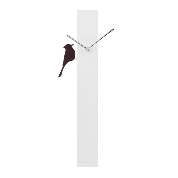 Bela stenska ura Karlsson Woodpecker, dolžina 60 cm