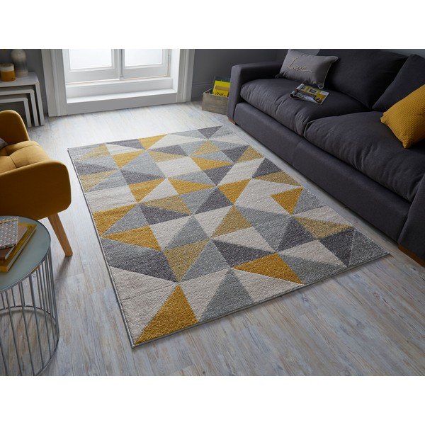 Siva in rumena preproga Flair Rugs Urban Triangle, 200 x 275 cm-image-4