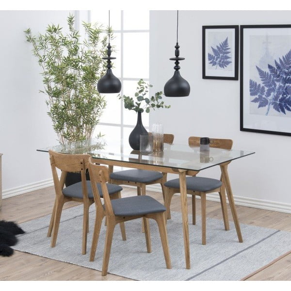 Oblazinjeni jedilni stoli v sivi in naravni barvi v kompletu 2 ks Taxi – Actona-image-1